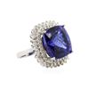Image 2 : 14KT White Gold GIA Certified 24.34 ctw Tanzanite and Diamond Ring