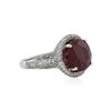 Image 2 : 18KT White Gold 6.45 ctw Ruby and Diamond Ring