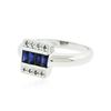 Image 2 : 14KT White Gold 0.20 ctw Sapphire and Diamond Ring