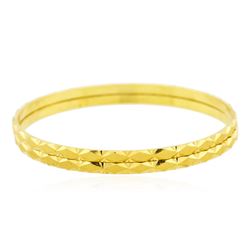 22KT Yellow Gold Fancy Bangle Bracelet