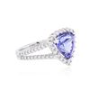Image 2 : 14KT White Gold 5.22 ctw Tanzanite and Diamond Ring