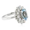 Image 2 : 14KT White Gold 1.70 ctw Aquamarine and Diamond Ring