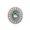 Image 1 : 18KT White Gold GIA Certified 12.44 ctw Tourmaline and Diamond Ring
