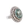 Image 2 : 18KT White Gold GIA Certified 12.44 ctw Tourmaline and Diamond Ring