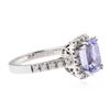Image 2 : 14KT White Gold 2.05 ctw Tanzanite and Diamond Ring