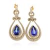 Image 1 : 14KT Yellow Gold 17.82 ctw Tanzanite and Diamond Earrings