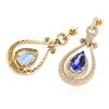 Image 2 : 14KT Yellow Gold 17.82 ctw Tanzanite and Diamond Earrings