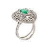Image 3 : 14KT White Gold 1.03 ctw Emerald and Diamond Ring