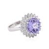 Image 2 : 14KT White Gold 4.36 ctw Tanzanite and Diamond Ring