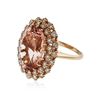 Image 2 : 14KT Rose Gold 13.02 ctw Morganite and Diamond Ring