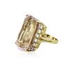 Image 2 : 14KT Yellow Gold GIA Certified 65.77 ctw Kunzite and Diamond Ring