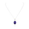 Image 2 : 14KT White Gold GIA Certified 21.19 ctw Tanzanite and Diamond Pendant With Chain