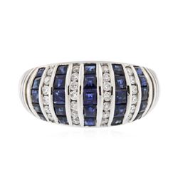 14KT White Gold 1.43 ctw Sapphire and Diamond Ring