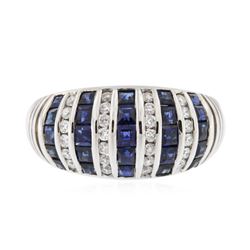 14KT White Gold 1.43 ctw Sapphire and Diamond Ring