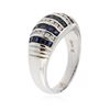 Image 3 : 14KT White Gold 1.43 ctw Sapphire and Diamond Ring