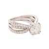 Image 2 : 18KT White Gold 3.66 ctw Diamond Ring Wedding Set