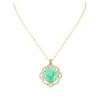Image 2 : 14KT Yellow Gold GIA Cert 52.12 ctw Emerald and Diamond Pendant With Chain