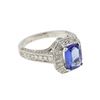 Image 2 : 18KT White Gold 2.18 ctw Tanzanite and Diamond Ring