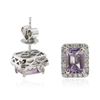 Image 2 : 14KT Two-Tone Gold 1.68 ctw Amethyst and Diamond Earrings