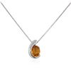 Image 2 : 18KT White Gold 1.46 ctw Yellow Sapphire and Diamond Pendant With Chain