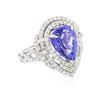 Image 2 : 14KT White Gold 5.42 ctw Tanzanite and Diamond Ring
