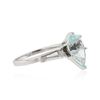 Image 2 : Platinum 2.59 ctw Aquamarine and Diamond Ring