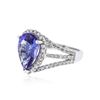 Image 2 : 18KT White Gold 3.62 ctw Tanzanite and Diamond Ring