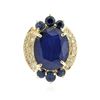 Image 1 : 14KT Yellow Gold 10.94 ctw Sapphire and Diamond Ring
