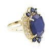 Image 2 : 14KT Yellow Gold 10.94 ctw Sapphire and Diamond Ring