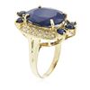 Image 3 : 14KT Yellow Gold 10.94 ctw Sapphire and Diamond Ring