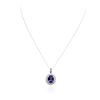 Image 1 : 14KT White Gold 3.73 ctw Tanzanite and Diamond Pendant With Chain
