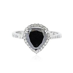 14KT White Gold 2.62 ctw Black Diamond Ring