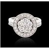 Image 1 : 14KT White Gold 1.75 ctw Diamond Ring