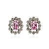 Image 1 : 14KT White Gold 1.02 ctw Pink Sapphire and Diamond Earrings