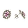 Image 2 : 14KT White Gold 1.02 ctw Pink Sapphire and Diamond Earrings