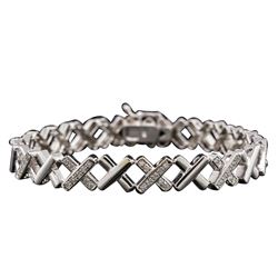 14KT White Gold 1.07 ctw Diamond Bracelet