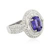 Image 2 : 18KT White Gold 2.45 ctw Tanzanite and Diamond Ring