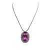 Image 1 : 14KT White Gold 71.43 ctw Kunzite and Diamond Necklace
