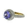 Image 2 : 14KT White Gold 2.23 ctw Tanzanite and Diamond Ring