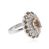 Image 2 : 14KT White Gold 2.05 ctw Morganite and Diamond Ring