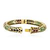 Image 3 : 14KT Yellow Gold 12.60 ctw Multi Gemstone Bangle Bracelet