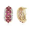 Image 2 : 14KT Yellow Gold 4.16 ctw Ruby and Diamond Earrings