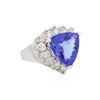 Image 2 : 14KT White Gold GIA Certified 7.94 ctw Tanzanite and Diamond Ring