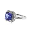 Image 2 : 14KT White Gold 3.55 ctw Tanzanite and Diamond Ring