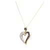 Image 3 : 14KT Yellow Gold 1.56 ctw Sapphire and Diamond Heart Pendant With Chain