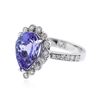 Image 2 : 14KT White Gold 3.73 ctw Tanzanite and Diamond Ring