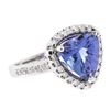 Image 2 : 14KT White Gold 4.89 ctw Tanzanite and Diamond Ring