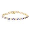 Image 1 : 14KT Yellow Gold 6.84 ctw Tanzanite and Diamond Bracelet