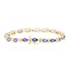 Image 2 : 14KT Yellow Gold 6.84 ctw Tanzanite and Diamond Bracelet
