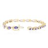 Image 3 : 14KT Yellow Gold 6.84 ctw Tanzanite and Diamond Bracelet